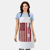 Firefighter Dad Vertical Flag Vintage Schort (Gedragen)