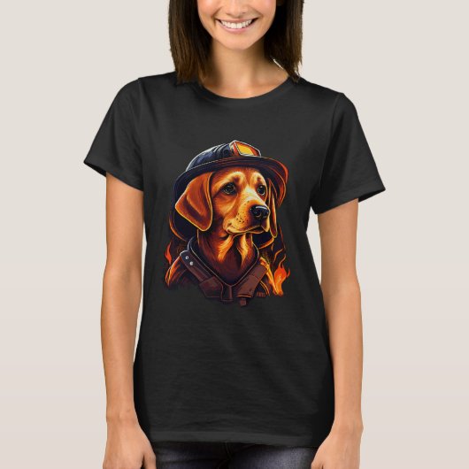 Firefighter Dog Fireman Helmet Firefighter Dog Boy T-shirt (Voorkant)