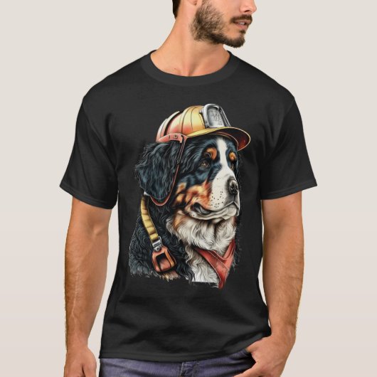 FireFighter Dog For Bernese Mountain Dad Fire Figh T-shirt (Voorkant)