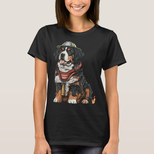 FireFighter Dog For Bernese Mountain Dad Fire Figh T-shirt (Voorkant)