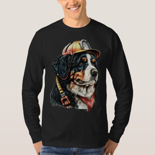 FireFighter Dog For Bernese Mountain Dad Fire Figh T-shirt (Voorkant)