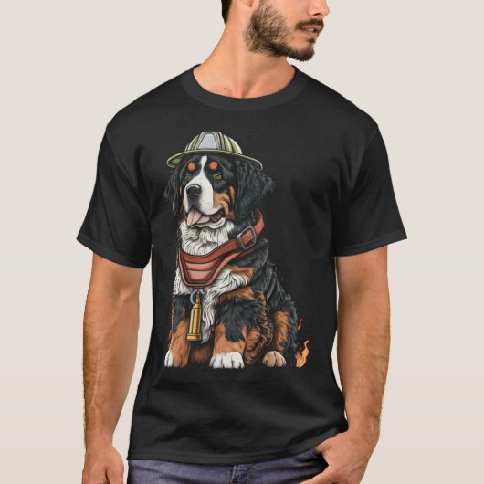 FireFighter Dog For Bernese Mountain Dad Fire Figh T-shirt (Voorkant)