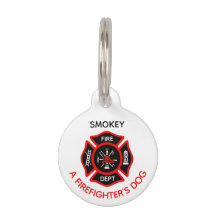 Firefighter Dog Label met naam