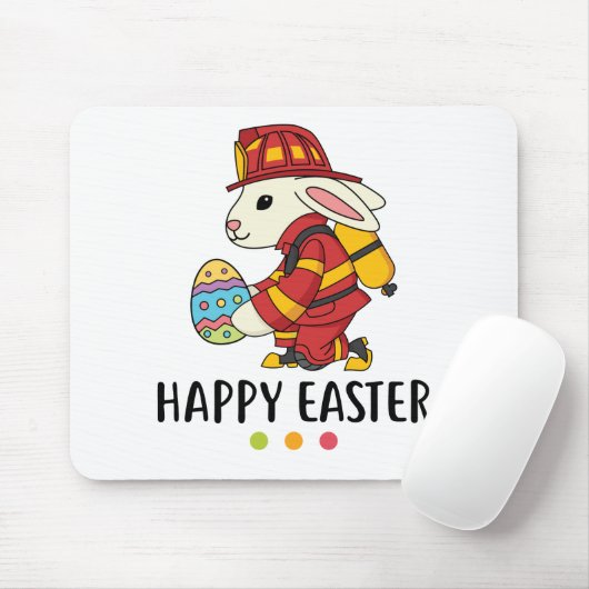 Firefighter Easter Bunny Muismat (Met muis)