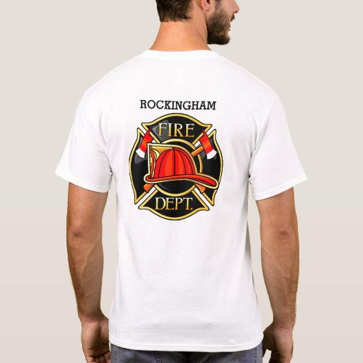 Firefighter Emblem Red en Black T-shirt (Achterkant)