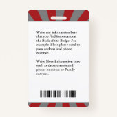 Firefighter Employee ID Card Photo Logo Custom Badge (Achterkant)