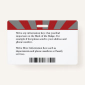 Firefighter Employee ID Card Photo Logo Custom Badge (Achterkant)