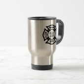 FIREFIGHTER EMT MALTESE CROSS TRAVEL MUG! REISBEKER (Voorkant rechts)