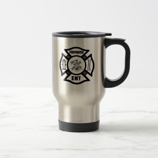 FIREFIGHTER EMT MALTESE CROSS TRAVEL MUG! REISBEKER (Rechts)
