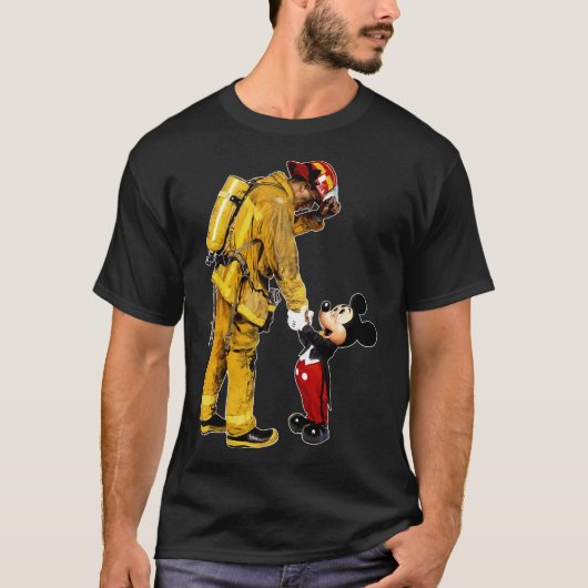 Firefighter en muis Mickey pour Shirt (Voorkant)