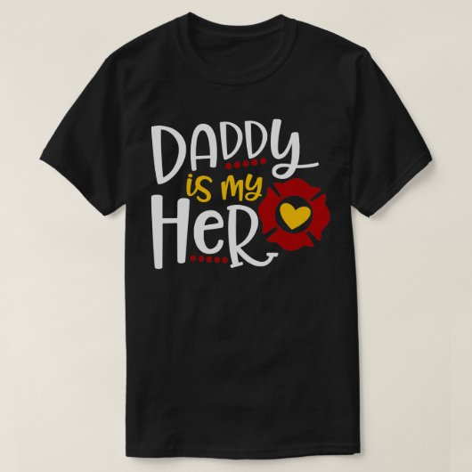 Firefighter Fathers Day Papa is mijn Hero Gift Ide T-shirt (Design voorkant)