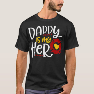 Firefighter Fathers Day Papa is mijn Hero Gift Ide T-shirt