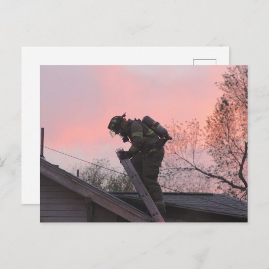 Firefighter Feestdagenkaart (Voorkant / Achterkant)