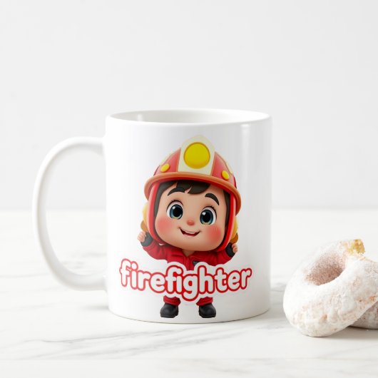 firefighter - feuerwehr geschenkidee tasse koffiemok (Met donut)