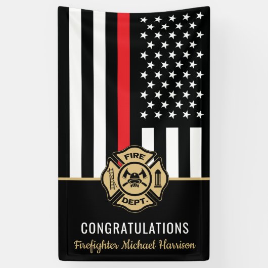 Firefighter Fire Academy Fireman Graduation Spandoek (Verticaal)