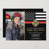 Firefighter Fire Academy Graduation Fireman Photo Kaart (Voorkant / Achterkant)