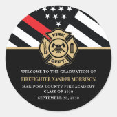 Firefighter Fire Academy Graduation Party Welcome Ronde Sticker (Voorkant)