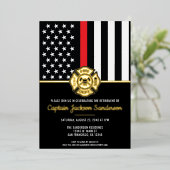 Firefighter Fire Department Retirement Fireman Folie Uitnodiging (Staand Voorkant)
