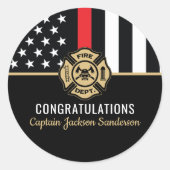 Firefighter Fire Department Retirement Fireman Ronde Sticker (Voorkant)