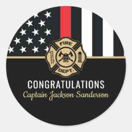 Firefighter Fire Department Retirement Fireman Ronde Sticker