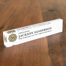 Firefighter Fire Department Thin Red Line Logo Naambordje