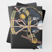 Firefighter Fire Truck Christmas Tree Santa Xmas   Inpakpapier Vel (In situ)