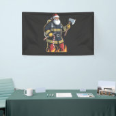 Firefighter Fire Truck Christmas Tree Santa Xmas   Spandoek (Beurs)