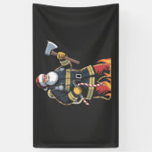 Firefighter Fire Truck Christmas Tree Santa Xmas   Spandoek (Verticaal)