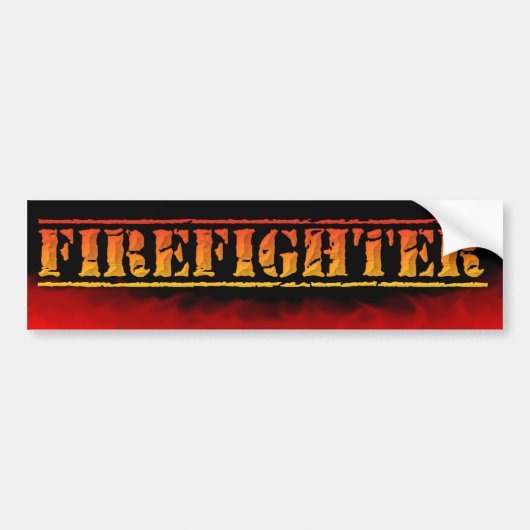FIREFIGHTER FIREMAN BURING FLAMES Bumpersticker (Voorkant)