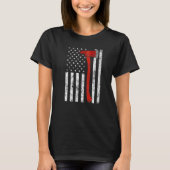 Firefighter Fireman Firefighting Patriotic America T-shirt (Voorkant)