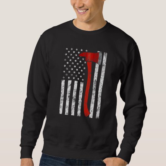Firefighter Fireman Firefighting Patriotic America Trui (Voorkant)