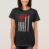 Firefighter Fireman Patriotic US American Flag Fir T-shirt (Voorkant)