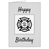 Firefighter Flames Happy Birthday (Voorkant)