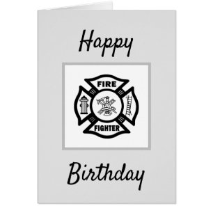 Firefighter Flames Happy Birthday