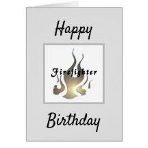 Firefighter Flames Happy Birthday