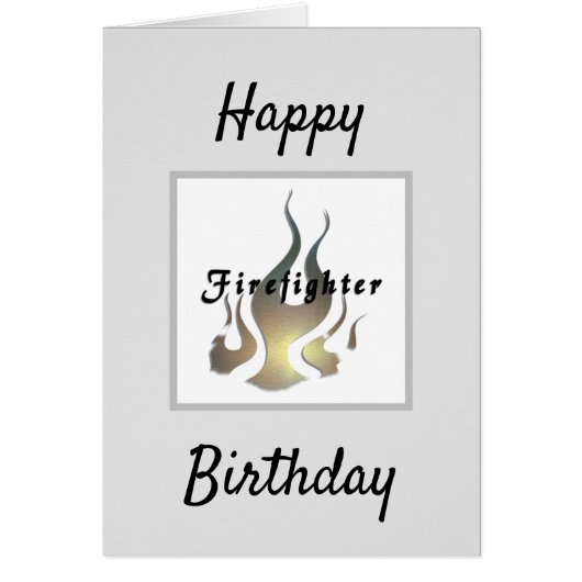 Firefighter Flames Happy Birthday (Voorkant)