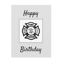 Firefighter Flames Happy Birthday