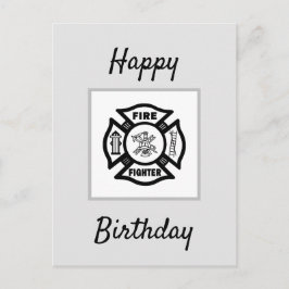 Firefighter Flames Happy Birthday Briefkaart