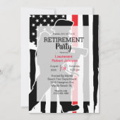 Firefighter Foto American Flag Retirement Party Kaart (Voorkant)