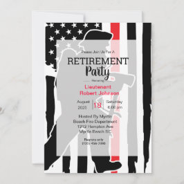 Firefighter Foto American Flag Retirement Party Kaart