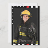 Firefighter Foto American Flag Retirement Party Kaart (Achterkant)