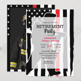 Firefighter Foto American Flag Retirement Party Kaart