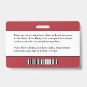 Firefighter Fotonaam Logo-ID Kaart Aangepast Badge (Achterkant)