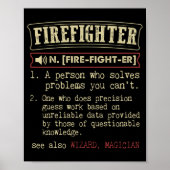 Firefighter Funny Dictionary Term.Png Poster (Voorkant)