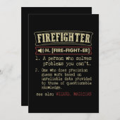 Firefighter Funny Dictionary Term.Png Save The Date (Voorkant / Achterkant)