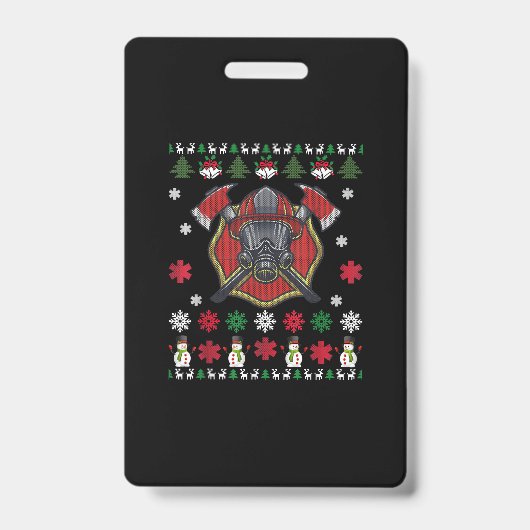 Firefighter Funny Kerstcute Lover Giften Badge (Voorzijde)