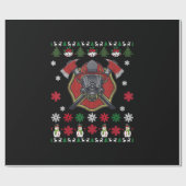 Firefighter Funny Kerstcute Lover Giften Cadeaupapier (Vlak)