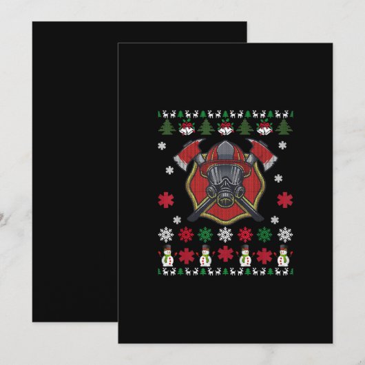 Firefighter Funny Kerstcute Lover Giften Feestdagenkaart (Voorkant / Achterkant)