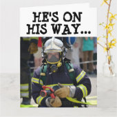 FIREFIGHTER FUNNY OVER DE HILL BIG BIRTHDAY KAART (Gele Bloem)