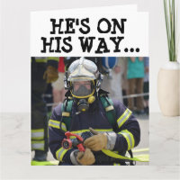 FIREFIGHTER FUNNY OVER DE HILL BIG BIRTHDAY KAART